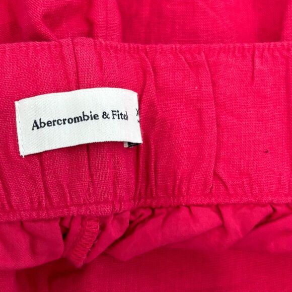 Abercrombie & Fitch Womens Linen Blend Preppy Tailored Shorts Pink Plus Sz XXL - Picture 3 of 5
